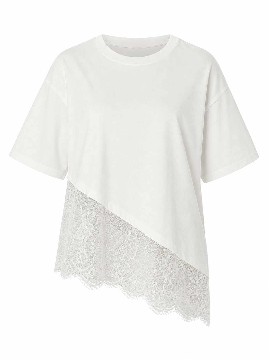 ASYMMETRIC LACE T-SHIRT