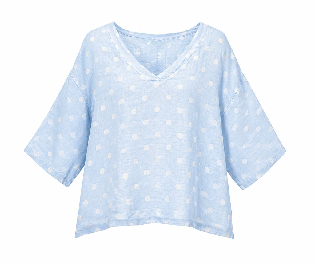 POLKA DOT LINEN TOP