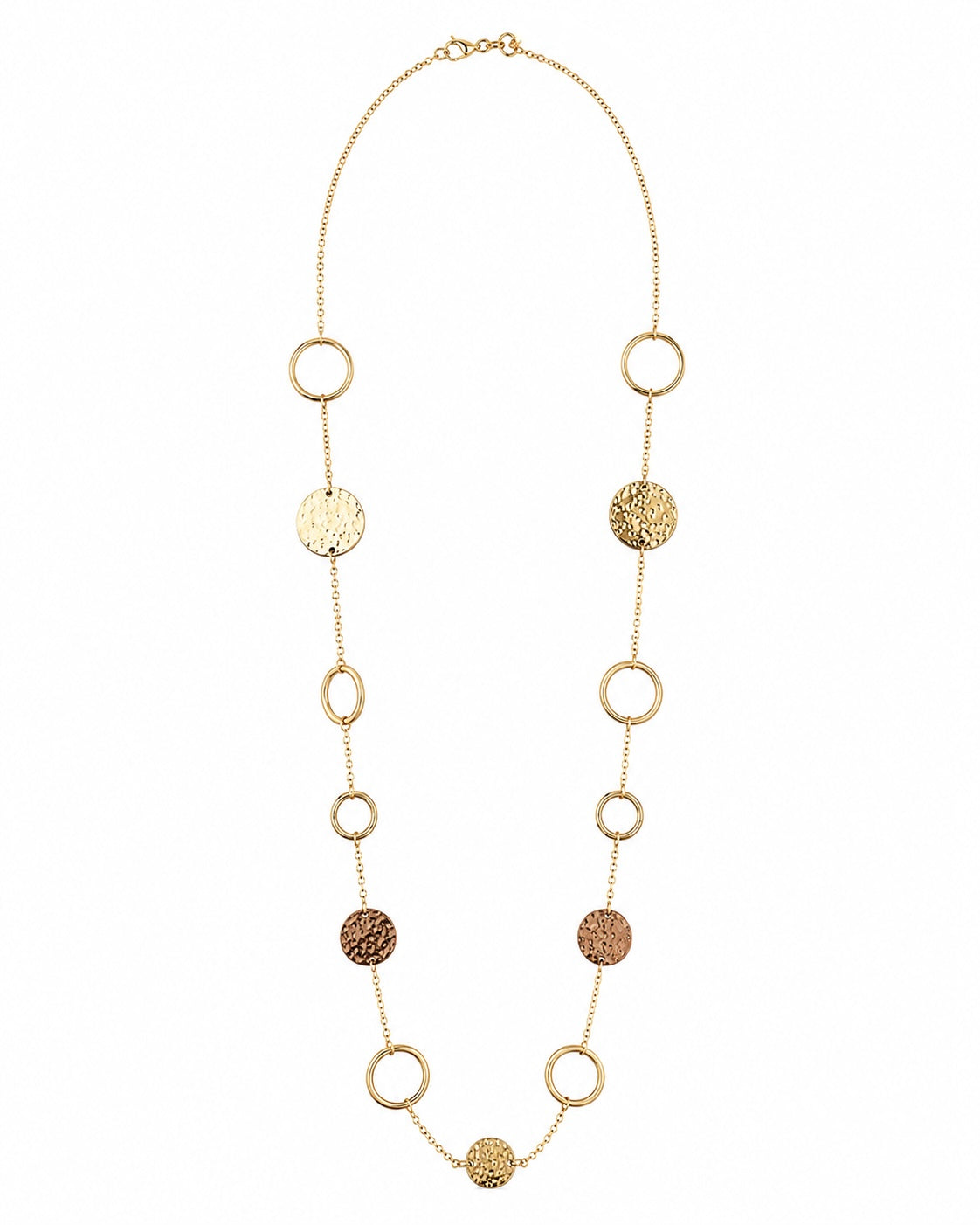 LONG HAMMERED CIRCLE NECKLACE