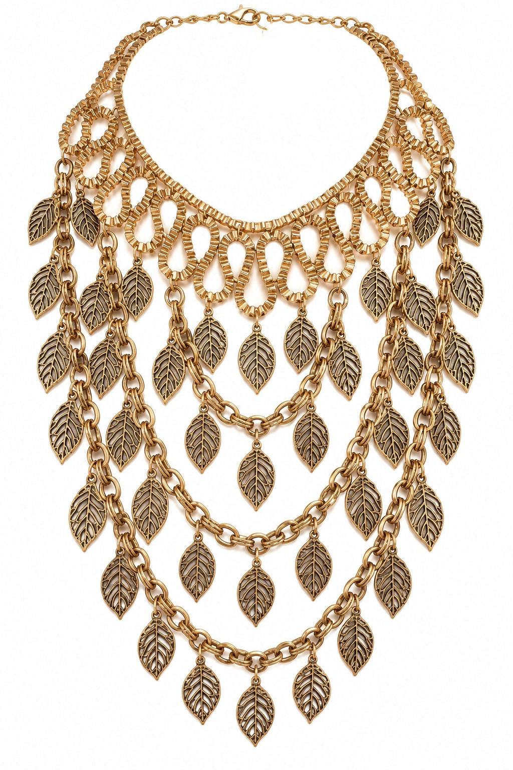 GOLD LEAF STATEMENT NECKLACE
