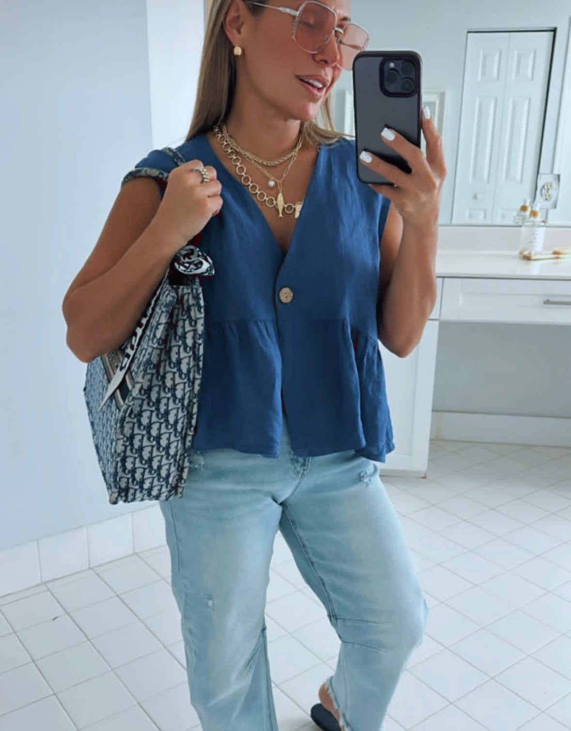 GINA LINEN ITALY TOP BLOUSE
