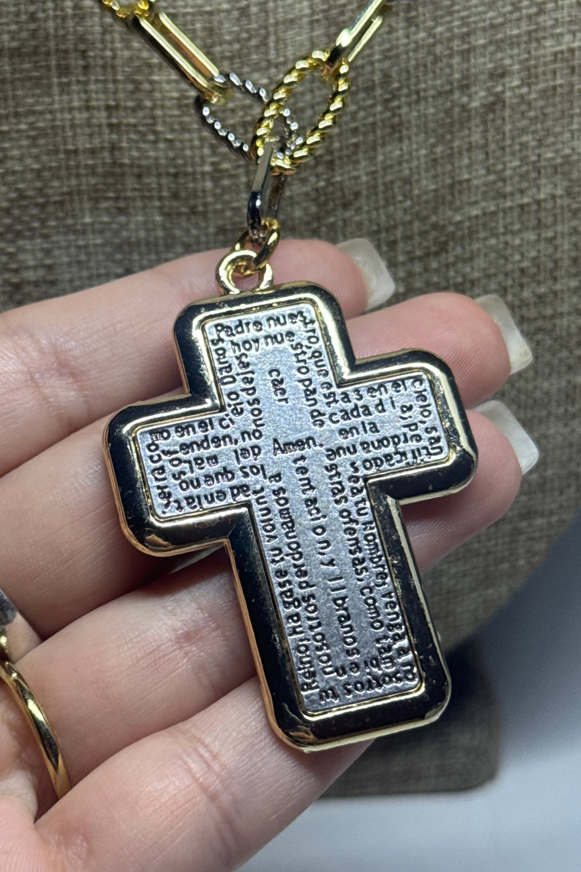 PADRE NUESTRO CRUZ NECKLACE