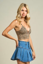 LEOPARD V CUT TOP