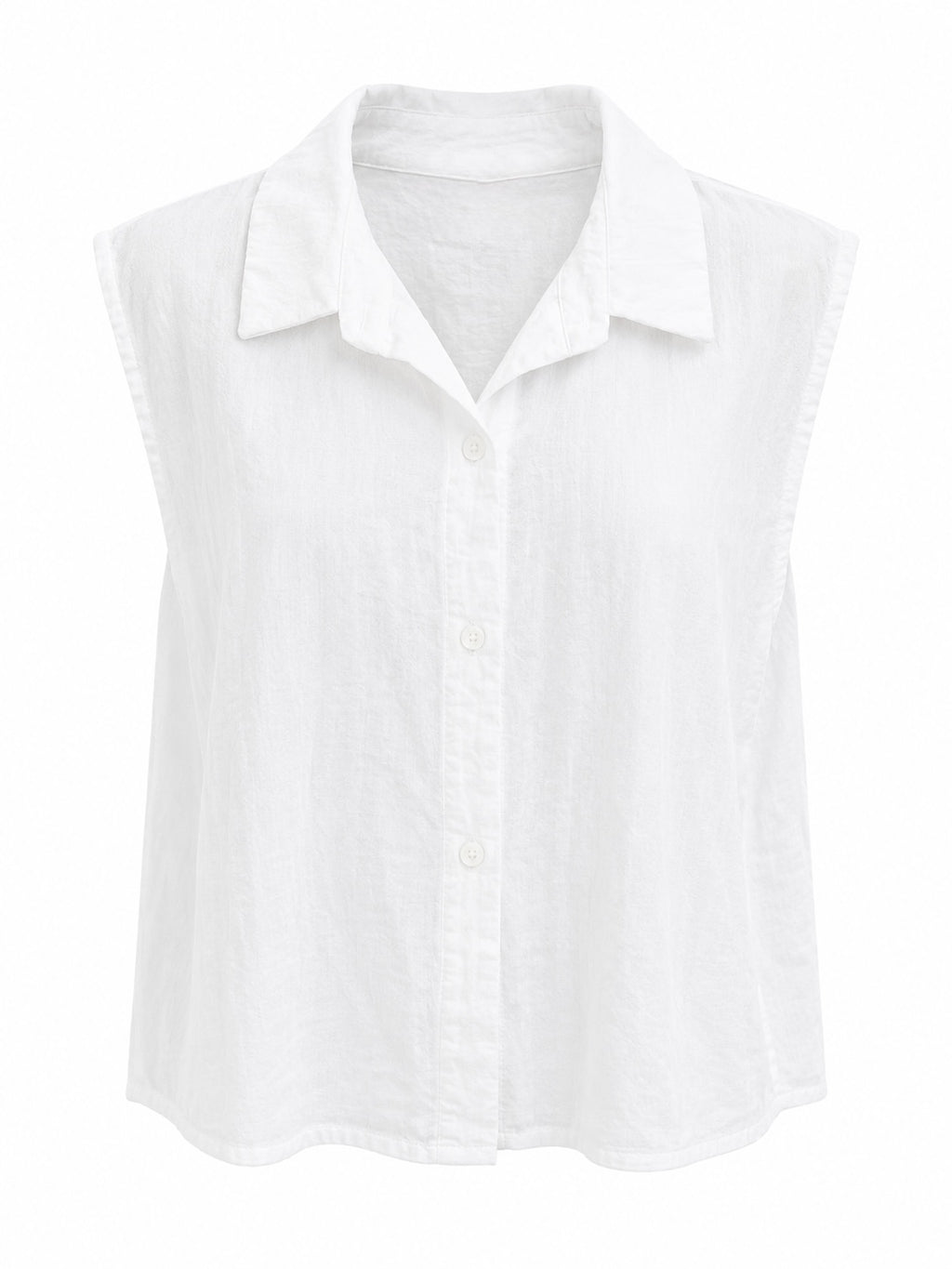 THE LINEN SLEEVELESS SHIRT
