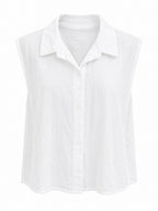THE LINEN SLEEVELESS SHIRT