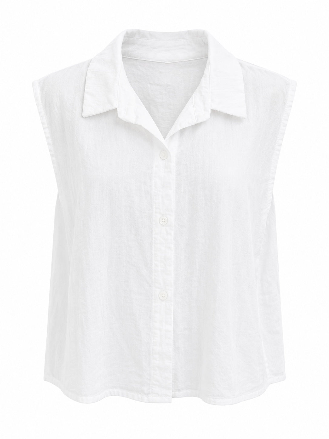 THE LINEN SLEEVELESS SHIRT