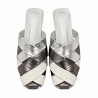 METALLIC BRAIDED FLAT MULES