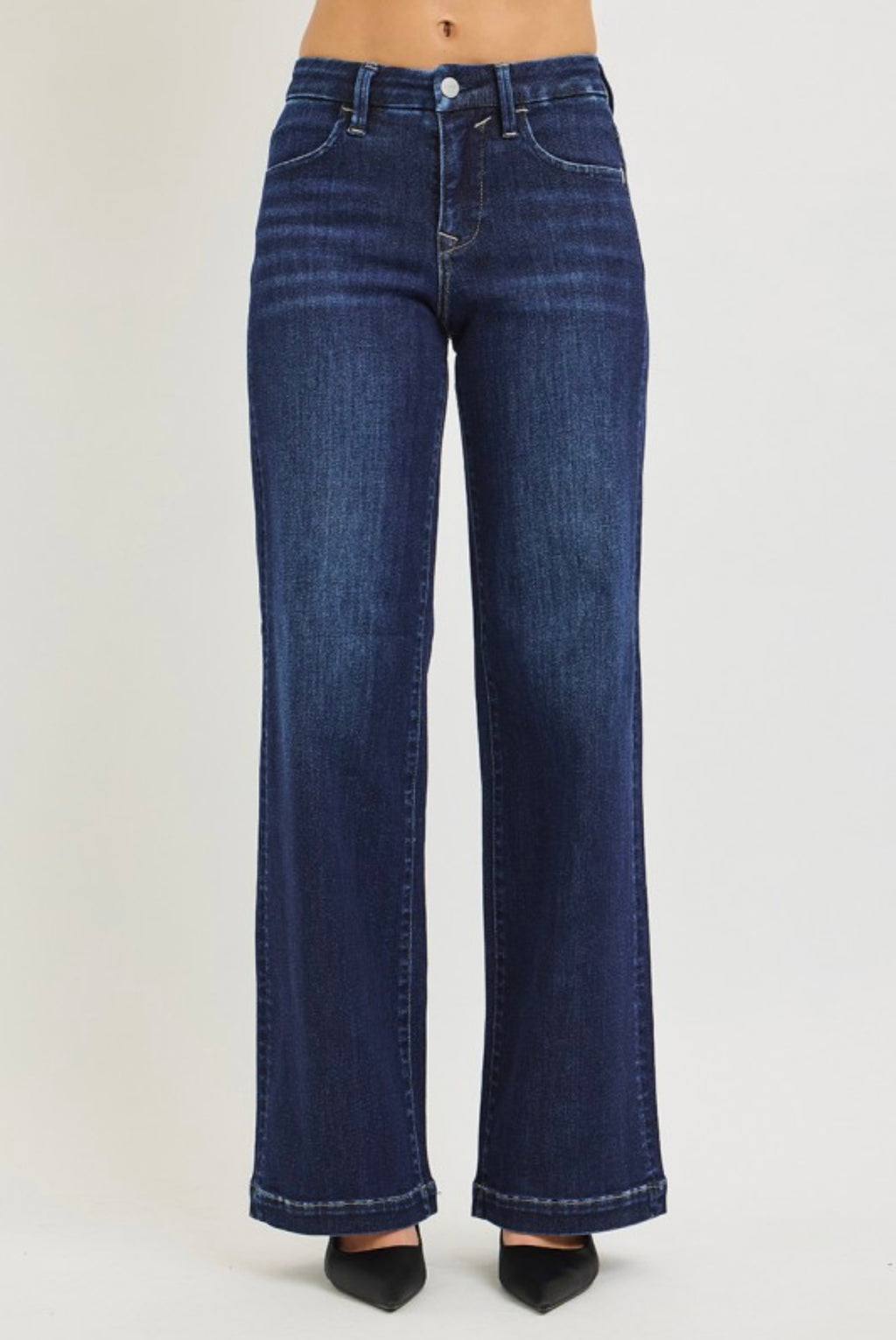 RISEN HIGH RISE STRETCH WIDE LEG JEAN