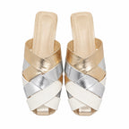 METALLIC BRAIDED FLAT MULES