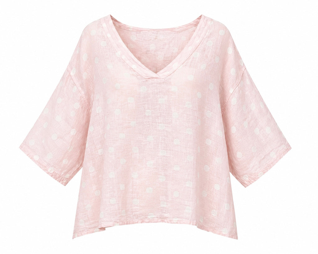 POLKA DOT LINEN TOP