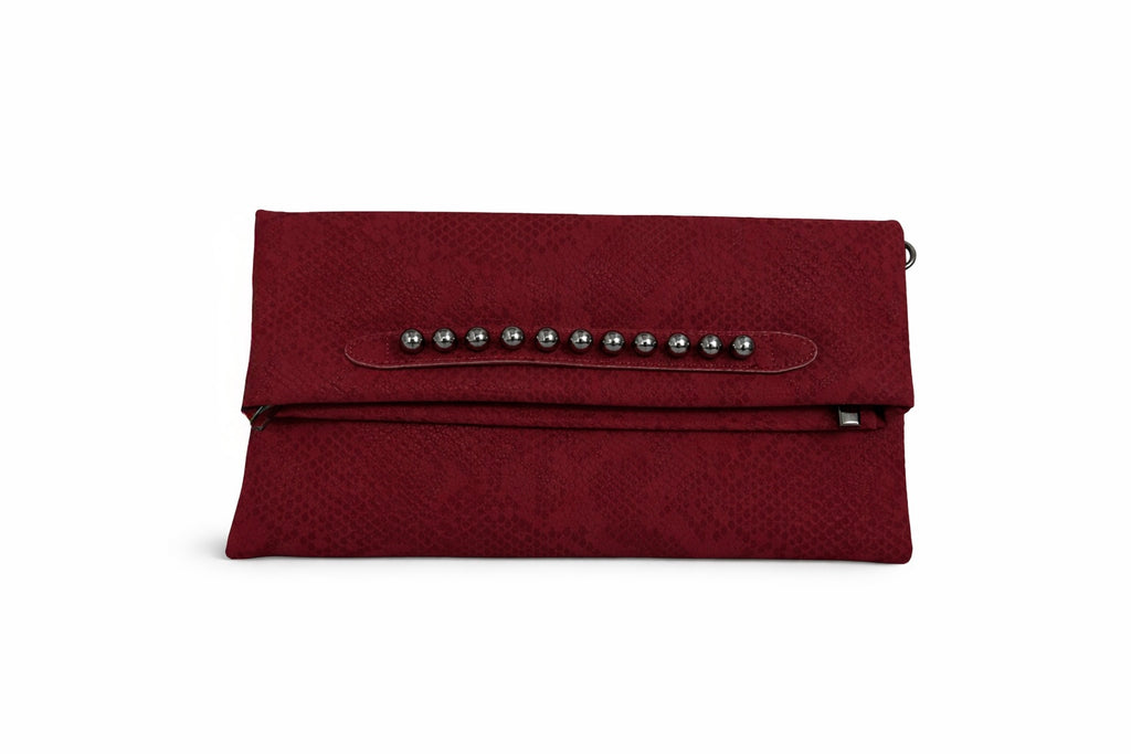 SNAKE TEXTURE STUD BAG