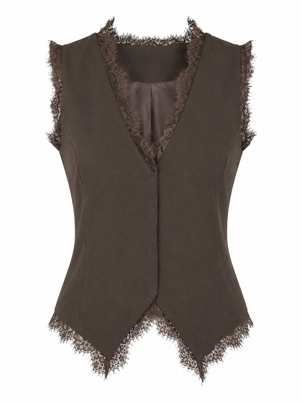 NOIR LACE TAILORED VEST