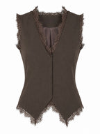 NOIR LACE TAILORED VEST