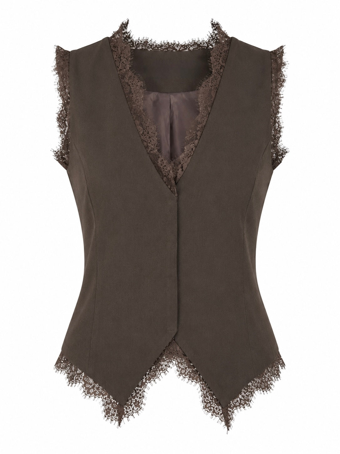 NOIR LACE TAILORED VEST
