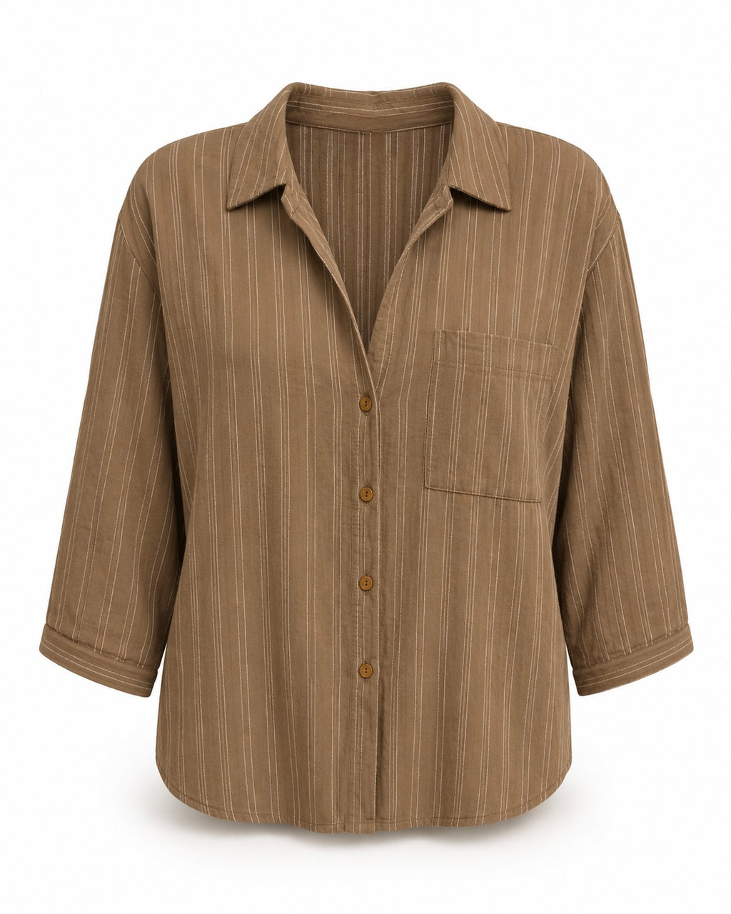 MOCHA PINSTRIPE SHIRT