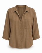 MOCHA PINSTRIPE SHIRT
