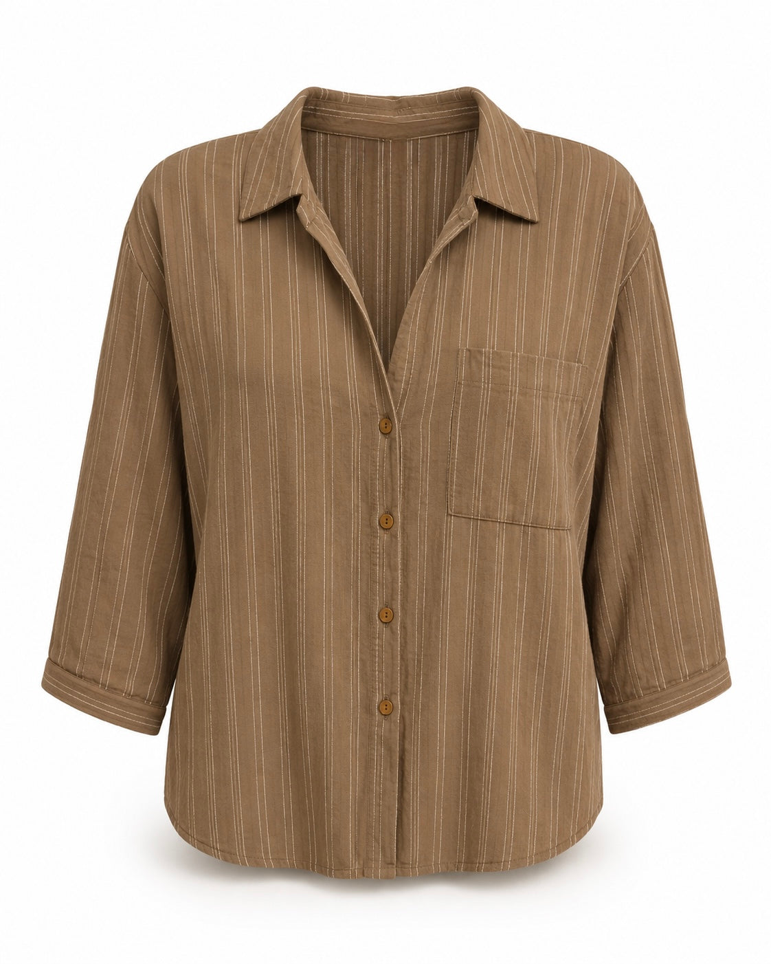 MOCHA PINSTRIPE SHIRT
