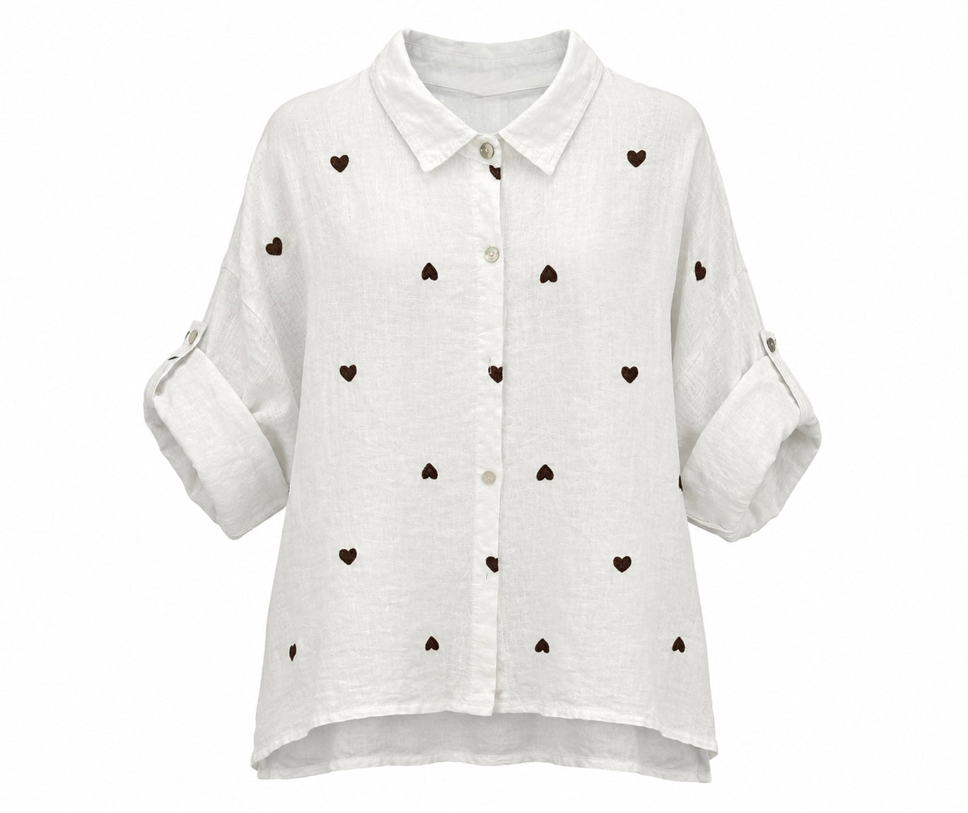 MOCHA HEART LINEN SHIRT