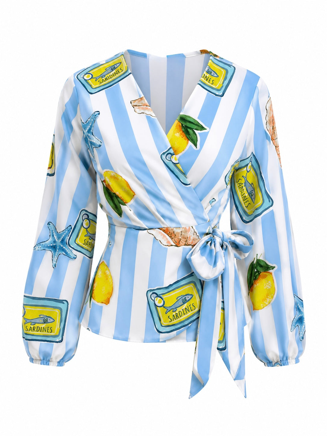 COASTAL MARKET WRAP BLOUSE