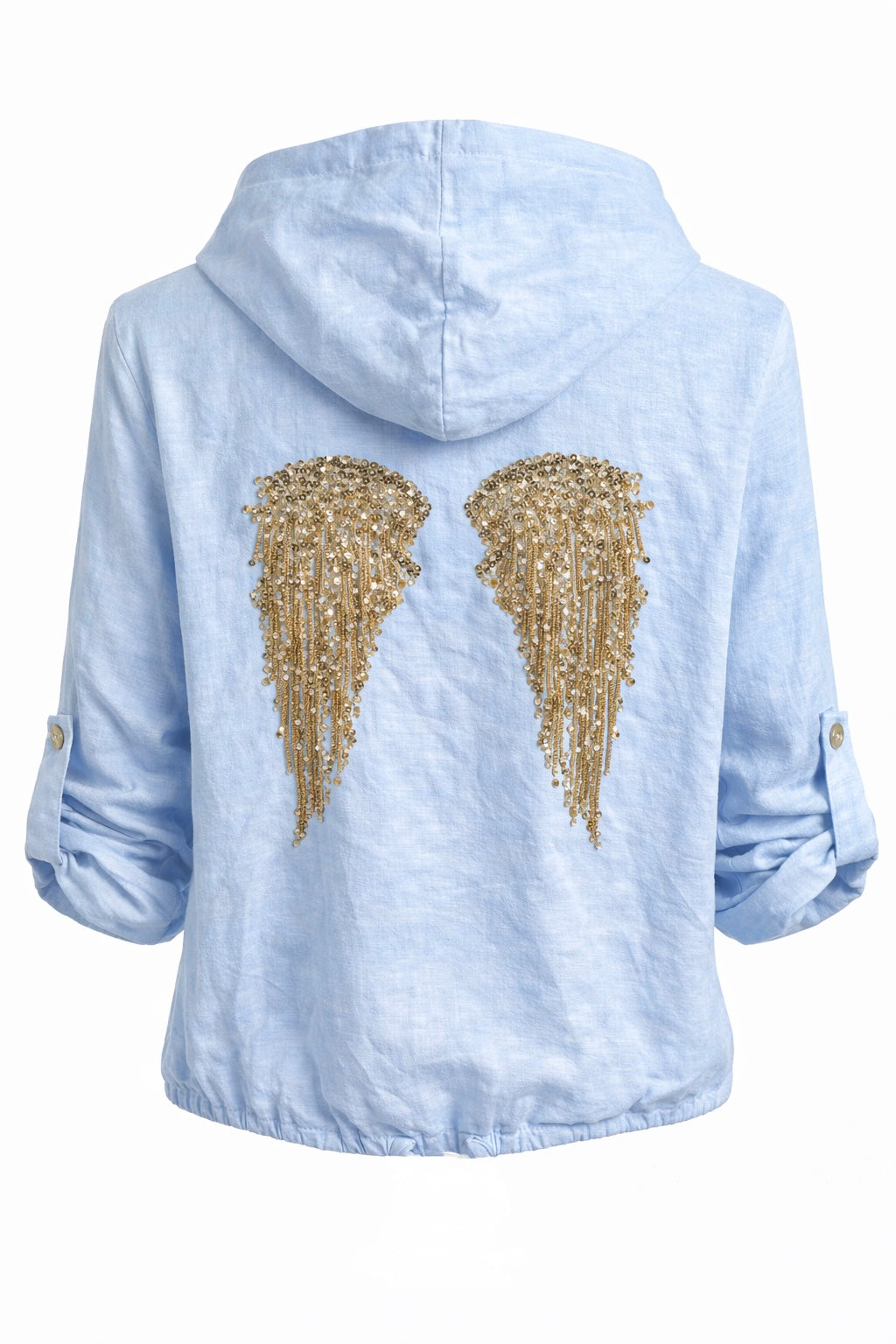 LINEN ZIP-UP HOODIE