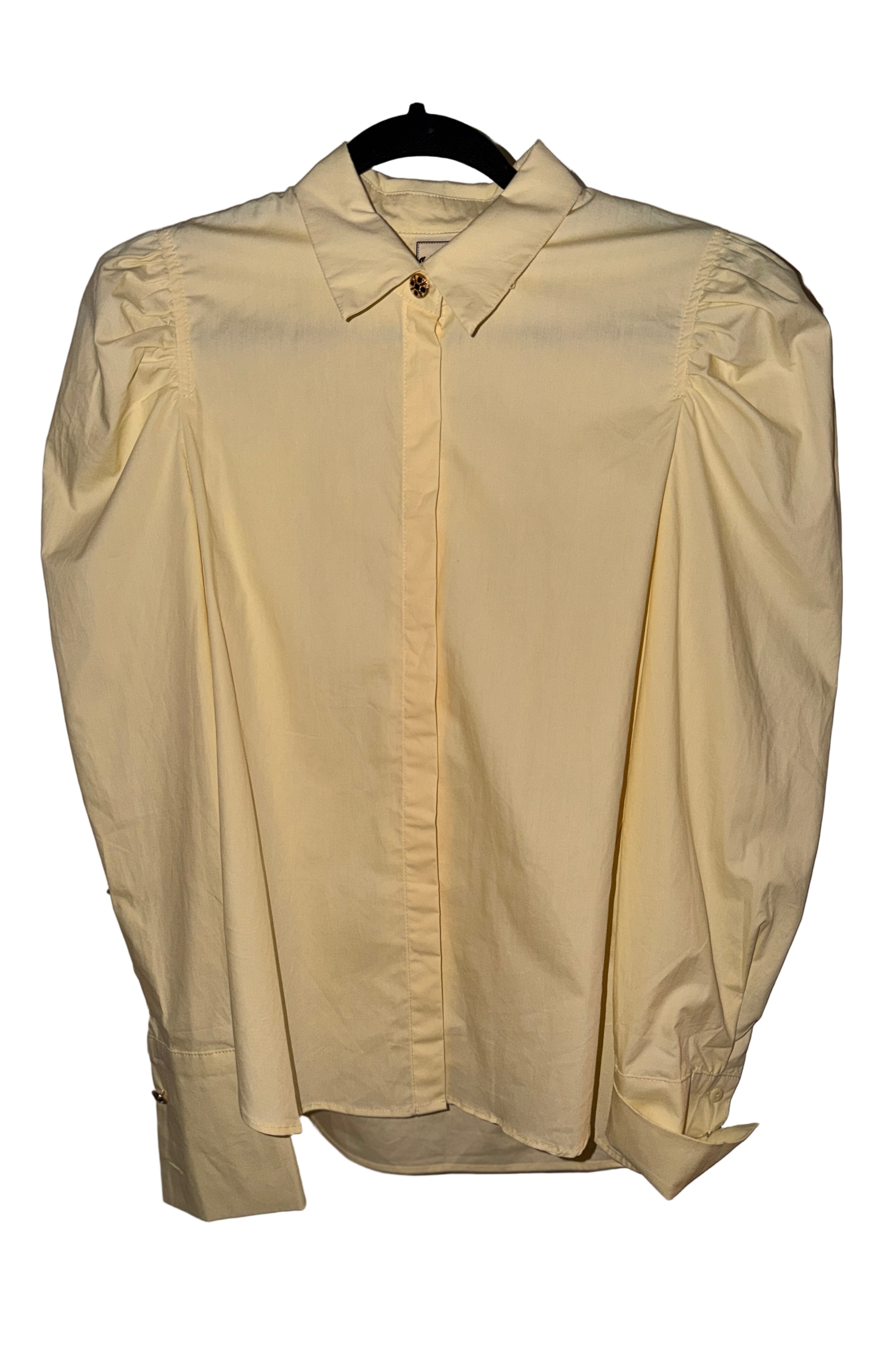 Puffed Lngslv Collar Top Shirt