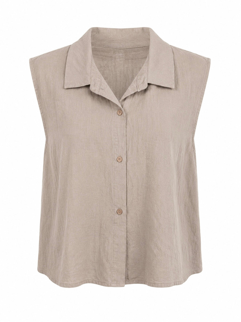 THE LINEN SLEEVELESS SHIRT