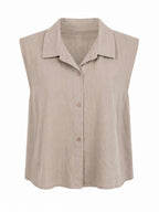THE LINEN SLEEVELESS SHIRT