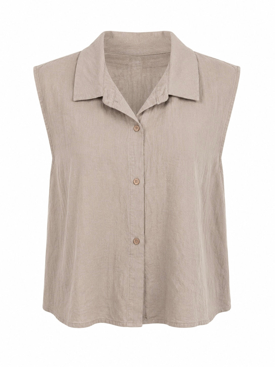 THE LINEN SLEEVELESS SHIRT
