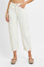 RISEN IVORY BARREL JEANS