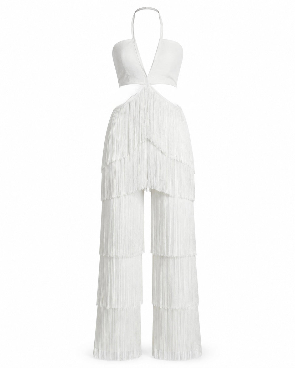 FRINGE HALTER JUMPSUIT
