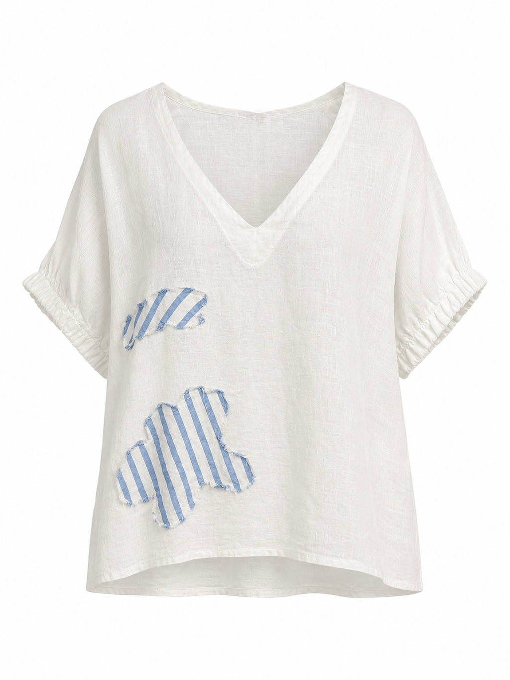 LINEN STRIPED PATCH TOP