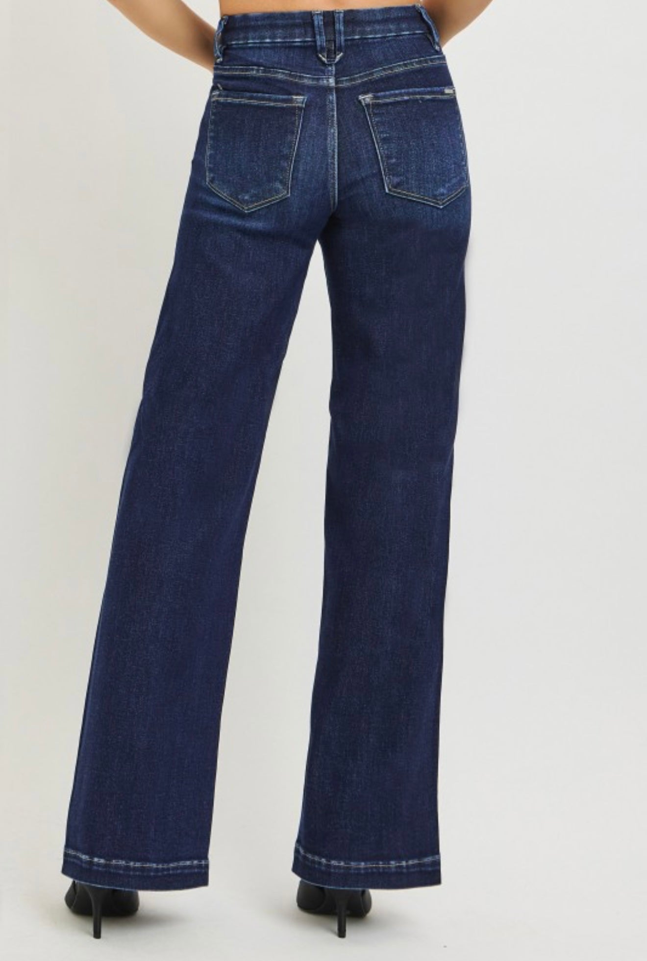 RISEN HIGH RISE STRETCH WIDE LEG JEAN