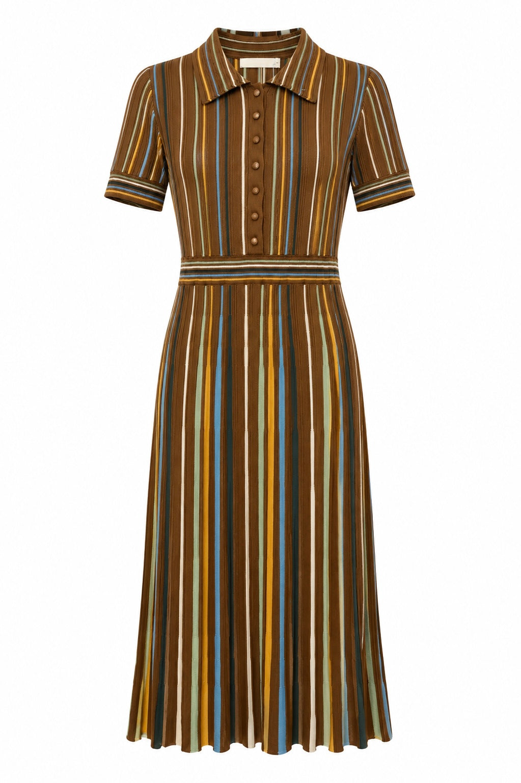 RETRO STRIPE KNIT MIDI DRESS