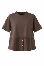 LAYERED BROWN CONTRAST T-SHIRT