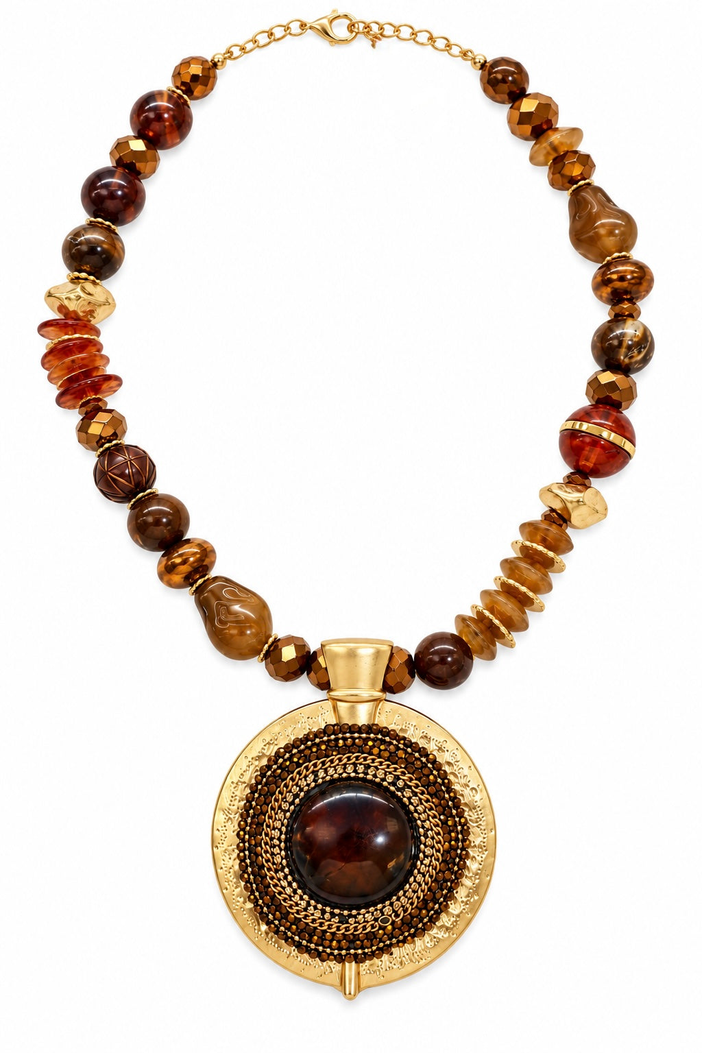 GOLDEN AMBER STATEMENT NECKLACE