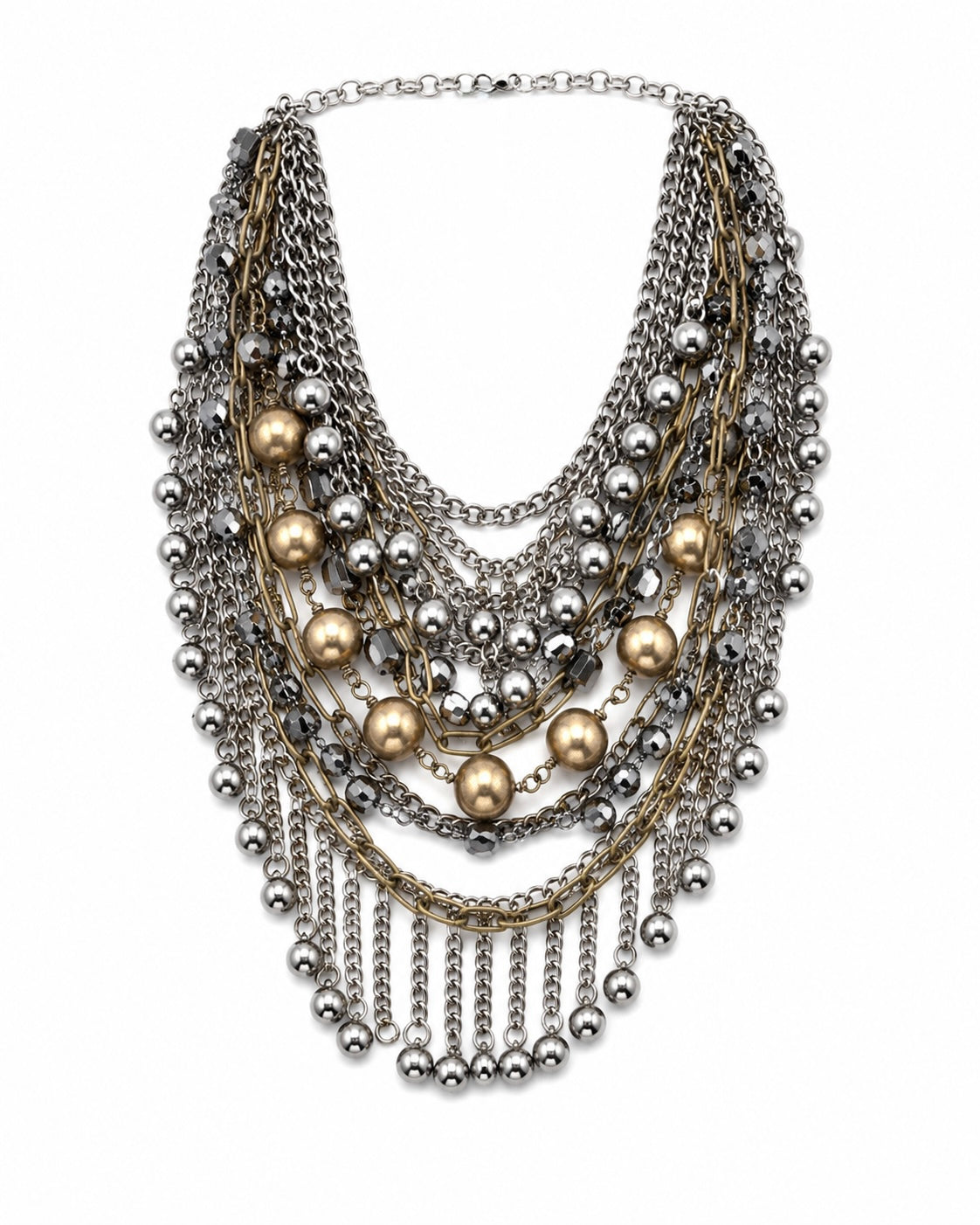 MIXED METAL CASCADE NECKLACE