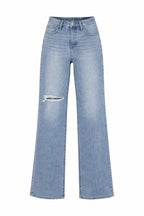 RISEN DISTRESSED WIDE LEG JEANS