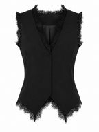 NOIR LACE TAILORED VEST