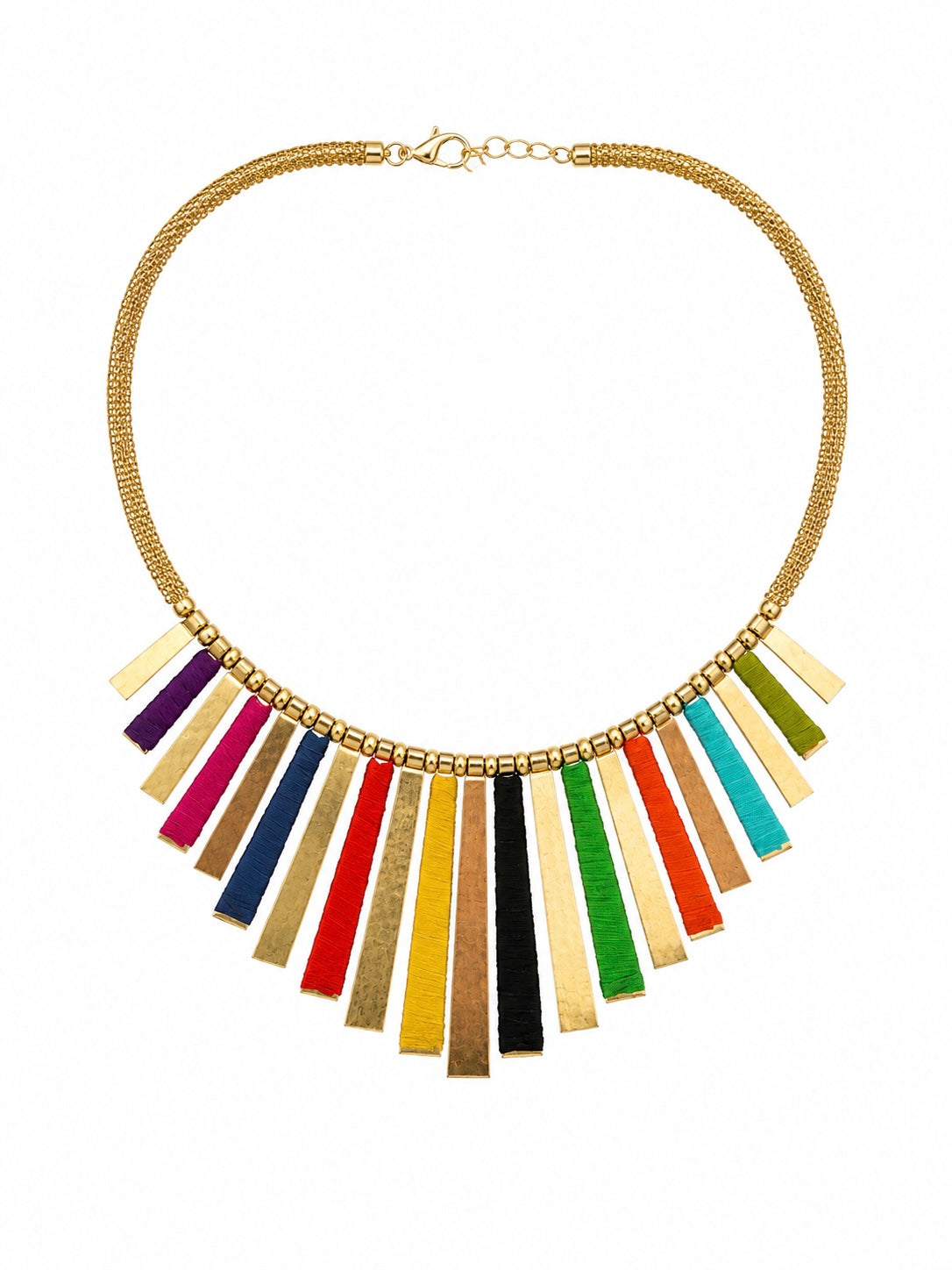RAINBOW FRINGE STATEMENT NECKLACE