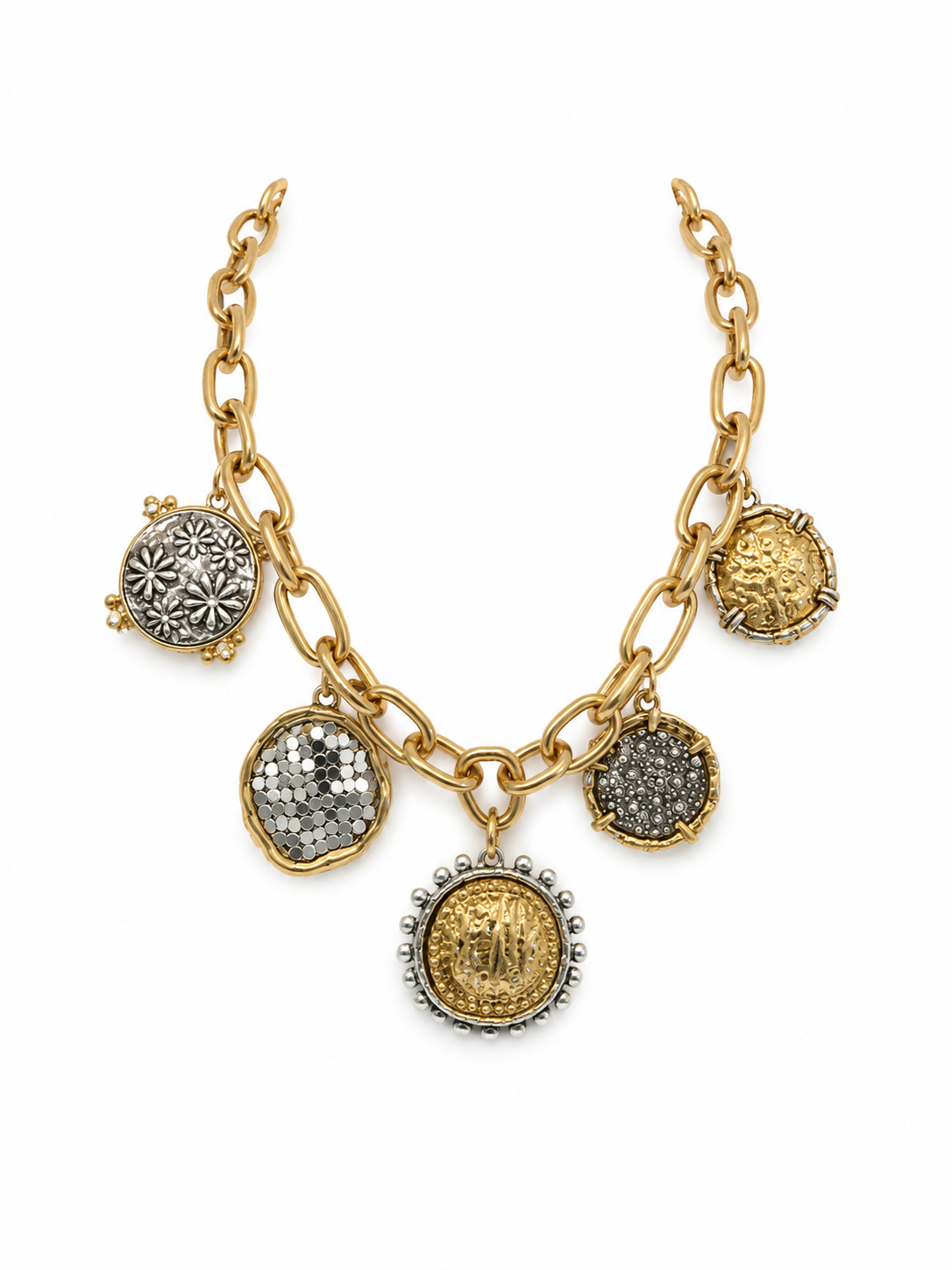 CHARM MEDALLION CHAIN NECKLACE