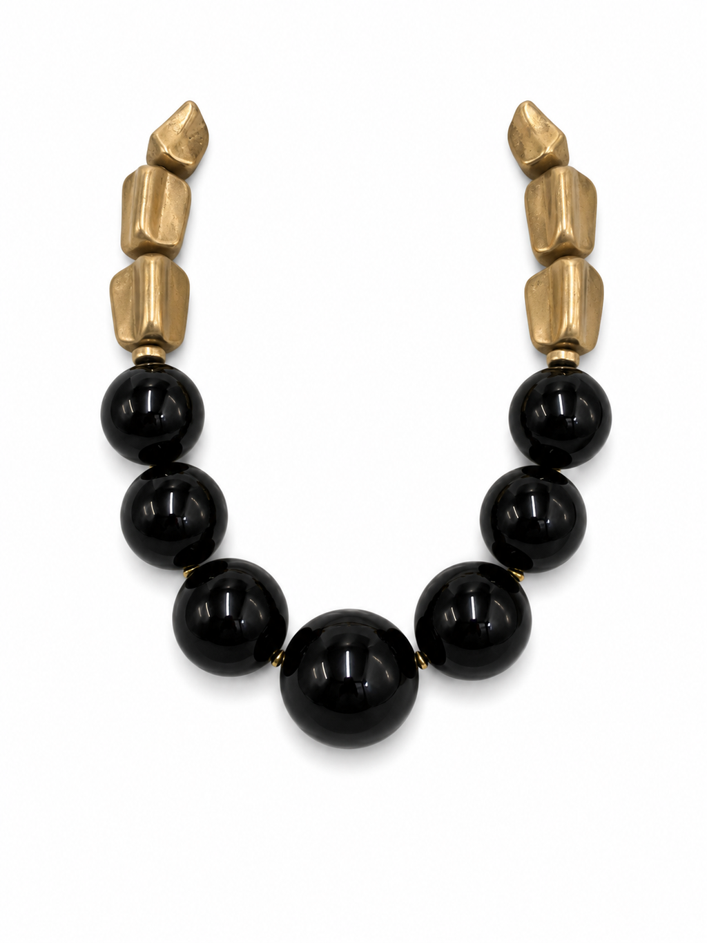 GEOMETRIC BEAD STATEMENT NECKLACE