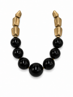 GEOMETRIC BEAD STATEMENT NECKLACE