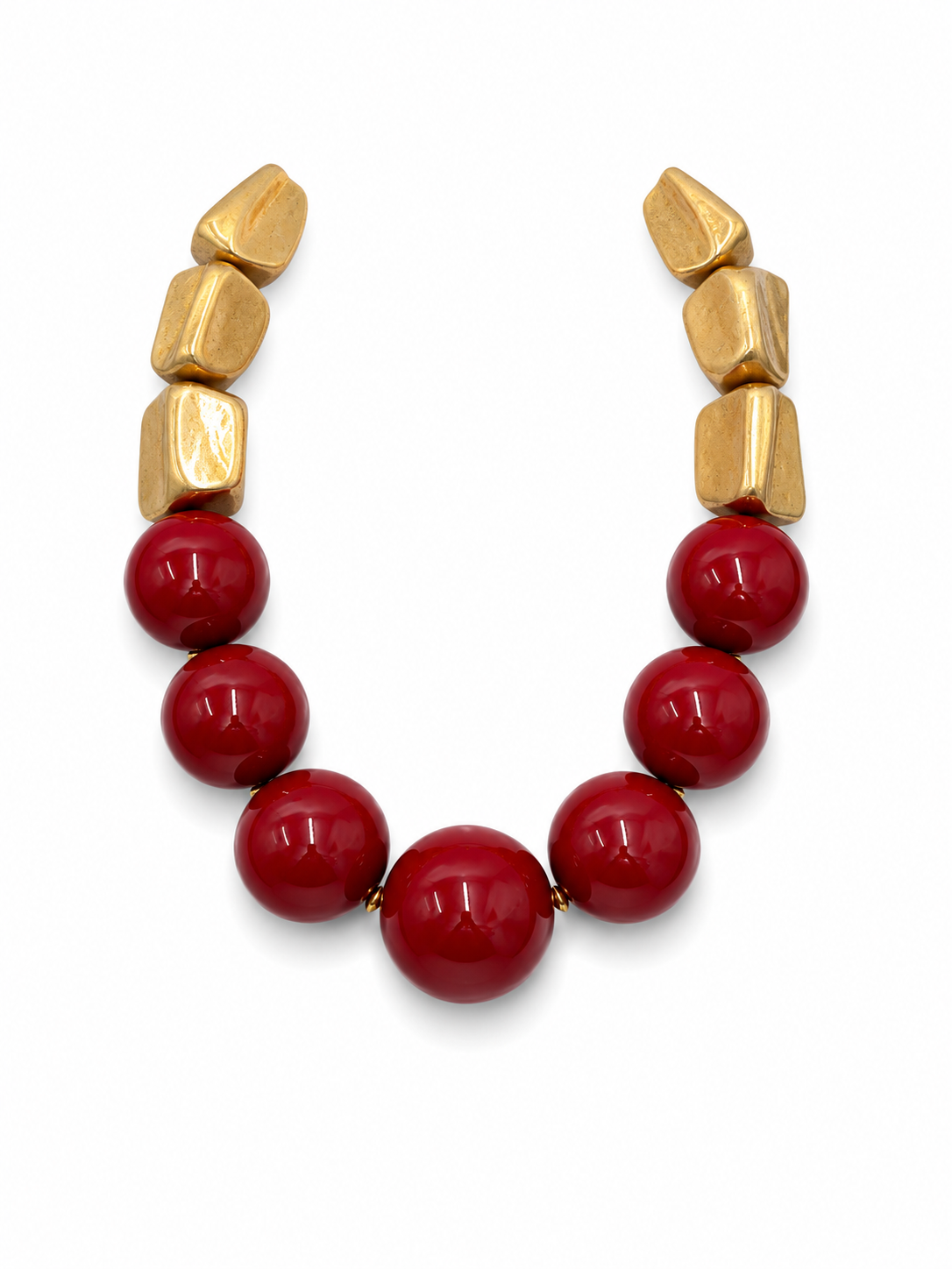 GEOMETRIC BEAD STATEMENT NECKLACE