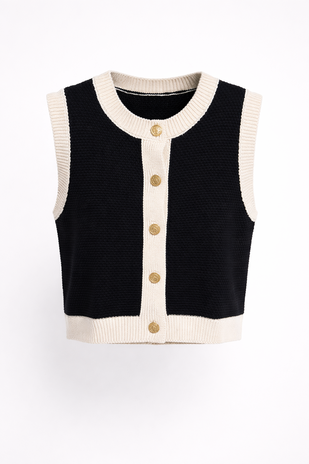 TWO-TONE KNIT VEST