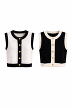 TWO-TONE KNIT VEST