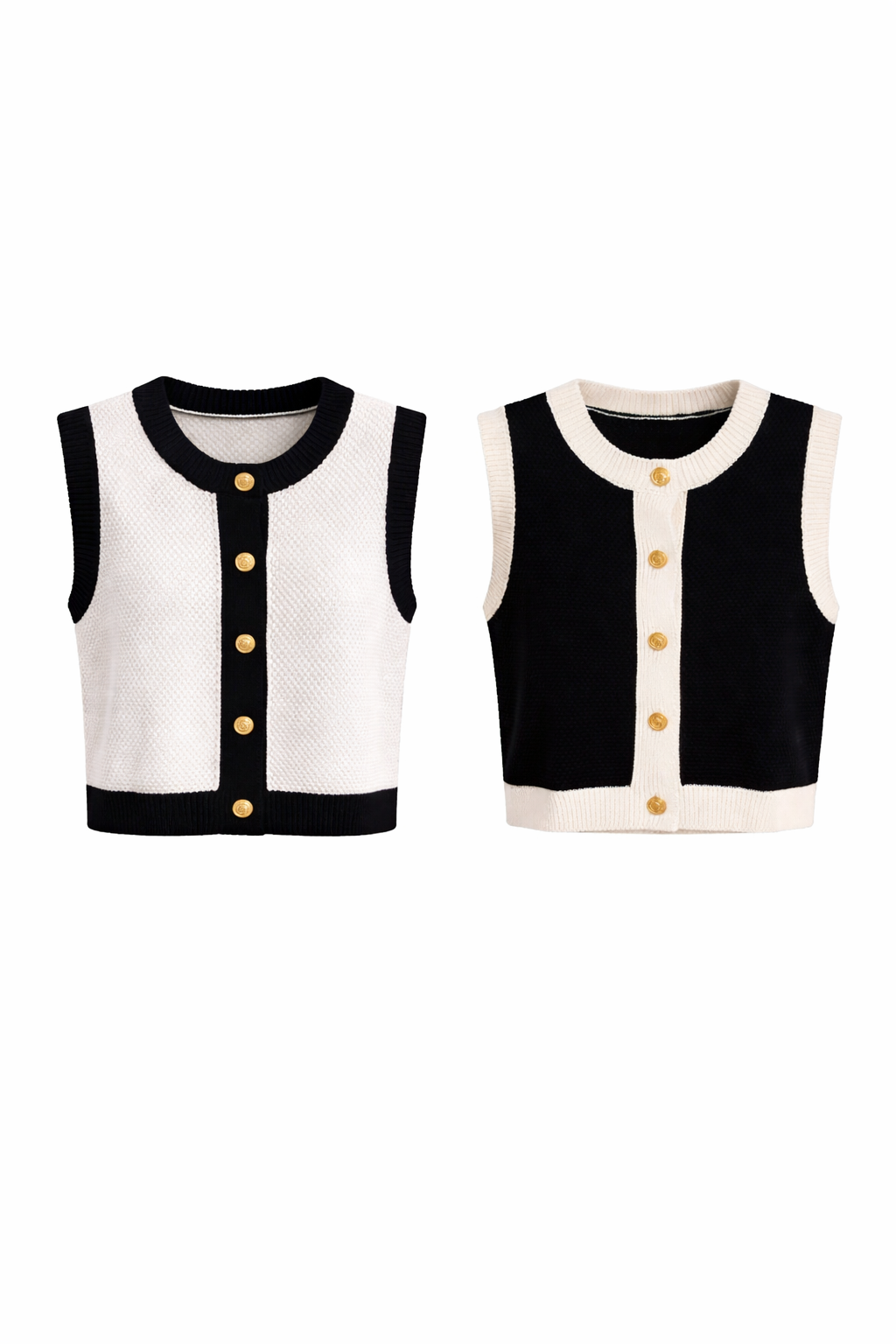 TWO-TONE KNIT VEST