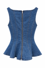 DENIM PEPLUM TOP