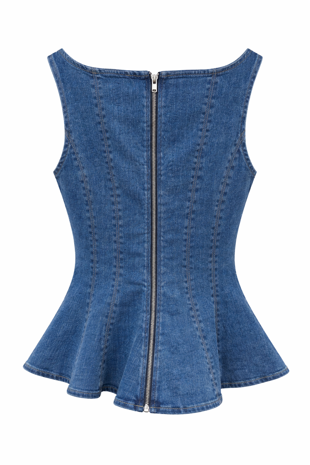 DENIM PEPLUM TOP