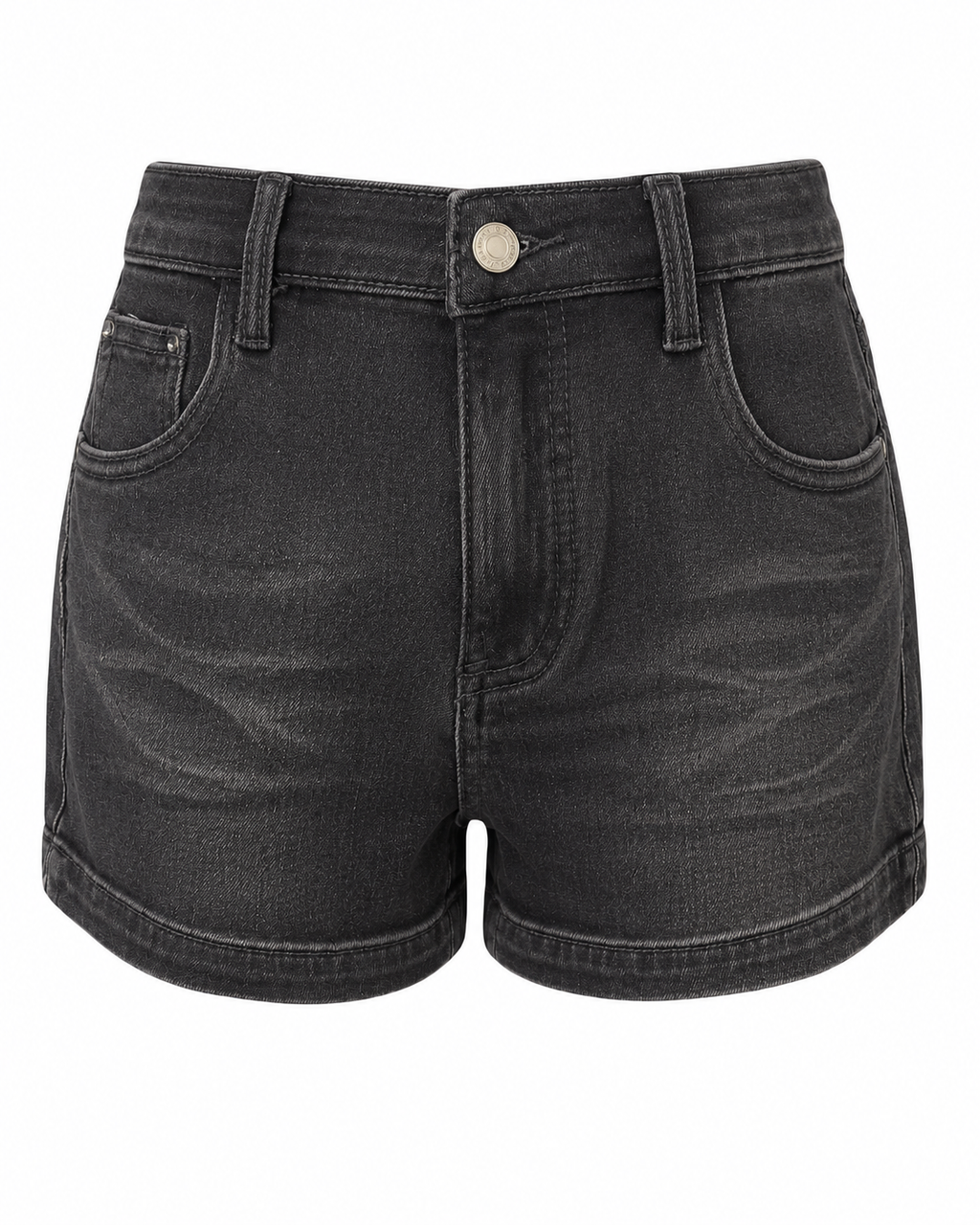 STRETCH DENIM SHORTS WITH WAIST SCARF