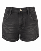 STRETCH DENIM SHORTS WITH WAIST SCARF